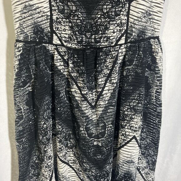 ANN TAYLOR LOFT black white chevron artsy scoop neck sleevless shift dress 4 - Picture 3 of 10